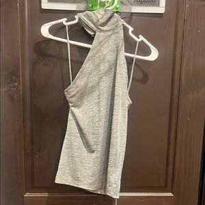 Free People Gray Asymmetrical Tank Top